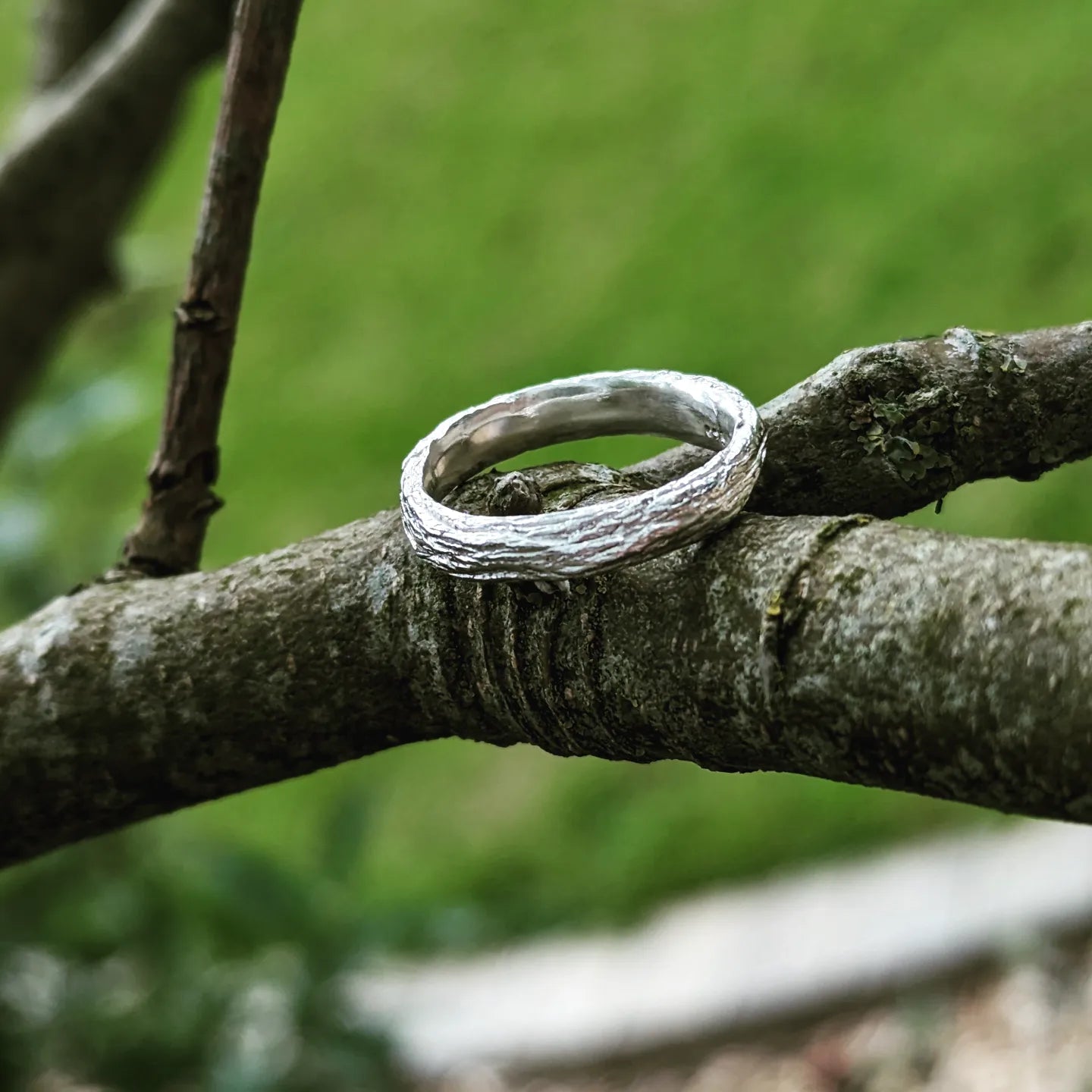 Tree Bark Sterling Silver ring