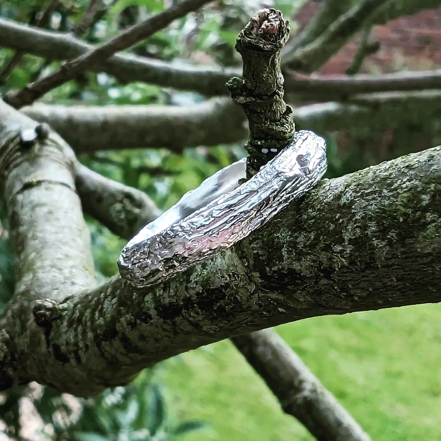 Tree Bark Sterling Silver ring