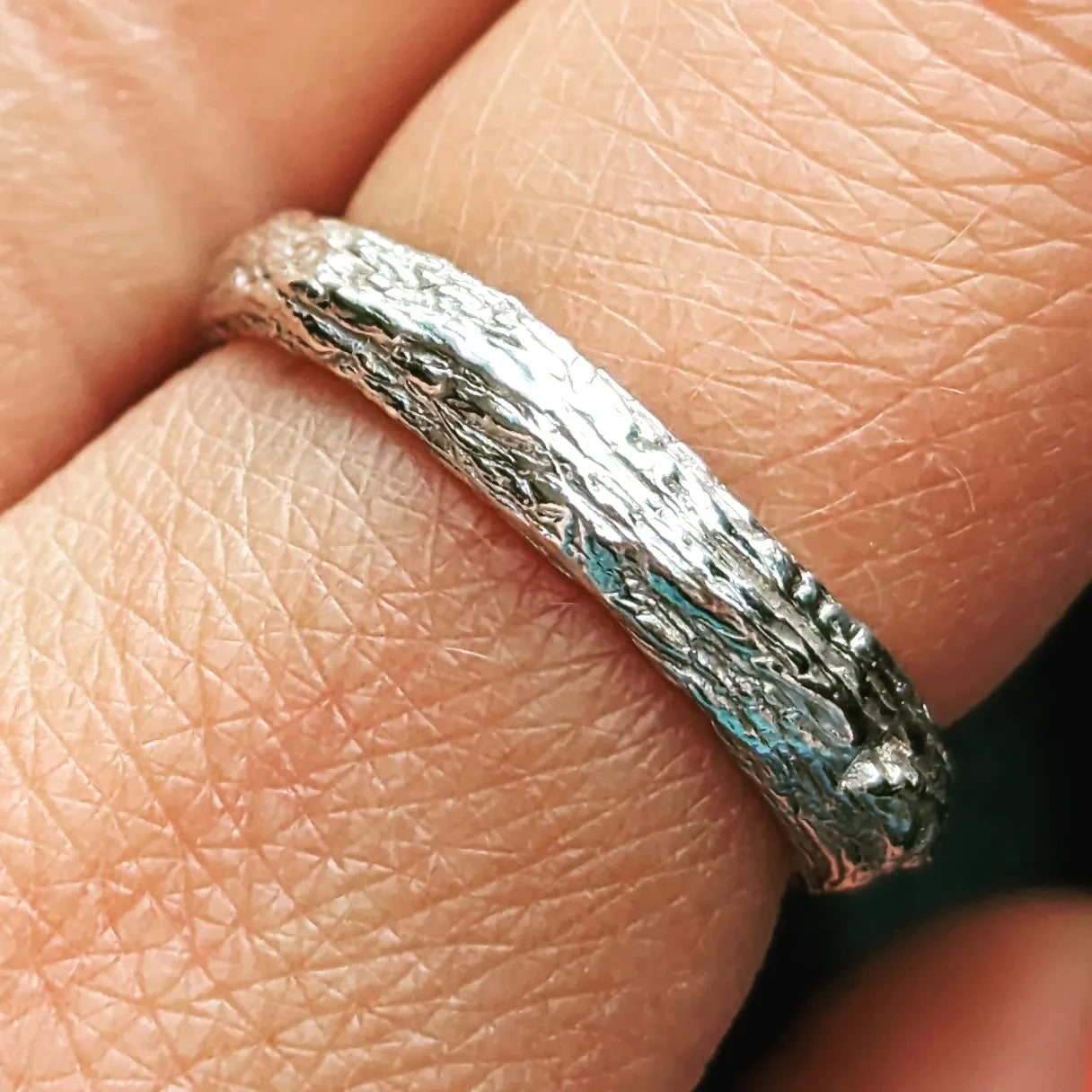 Tree Bark Sterling Silver ring